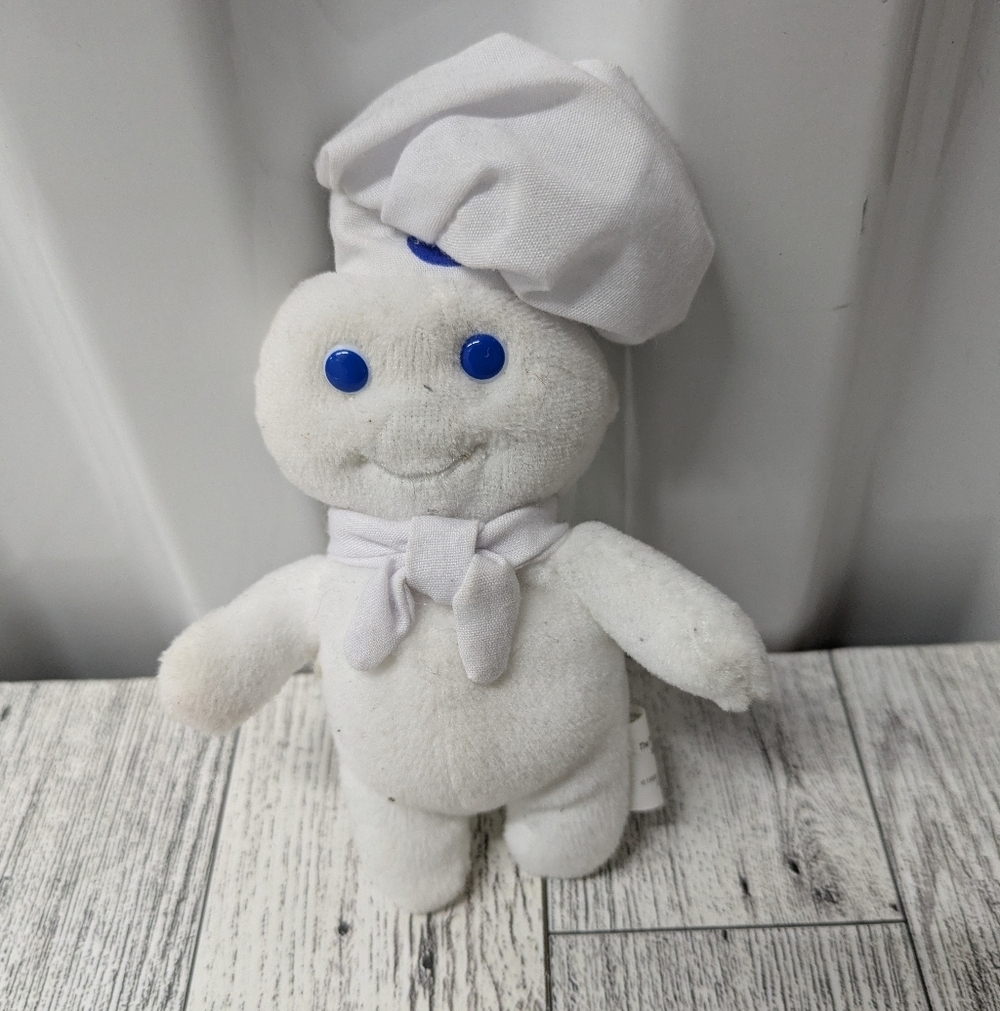 White Plush Toy with Blue Eyes